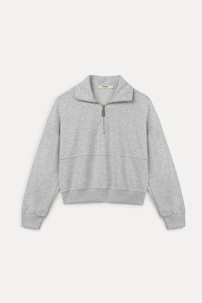 VATKALI Oversize Sweatshirt with Half Zipper