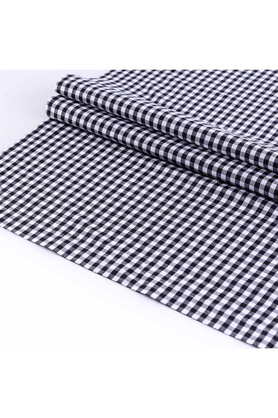 Bimotif Βαμβακερό ύφασμα Gingham 1 μέτρο, μαύρο πλάτος 150 cm