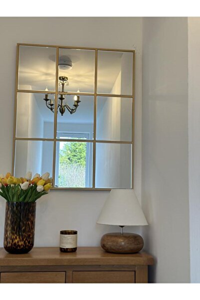 MKS Design 70x85 Bizoteli Dilimli Konsol Aynası / Asimetrik Ayna / Konsol Aynası / Dikdörtgen Ayna
