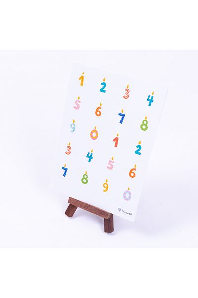Bimotif Γενέθλια, αριθμοί σετ αυτοκόλλητων, Α5 2 φύλλα