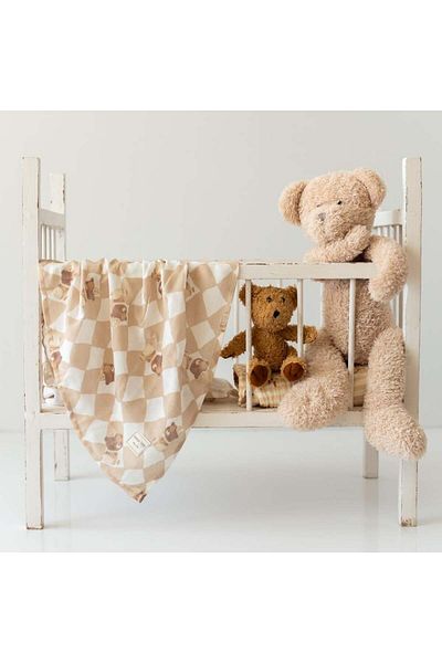 Mama Yoyo Baby&Kids Bear Patterned Organic Muslin Blanket - Multi-Purpose