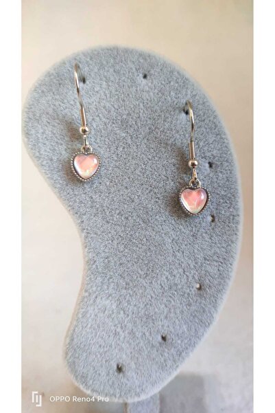 Fugusugu أقراط على شكل قلب وردي لؤلؤي