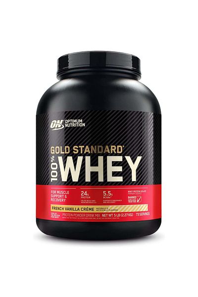 Optimum Nutrition Gold Standard 100% Whey Protein, French Vanilla, 5 LB