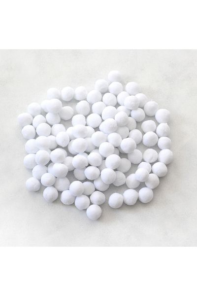 Bimotif Plush pom-pom, 2.2 cm 20 pieces White