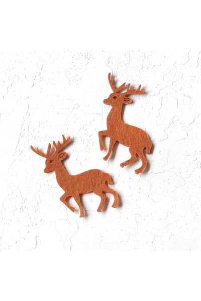 Bimotif Felt Motif Deer, Milk Coffee 2 Τεμάχια
