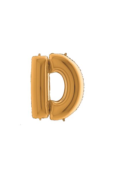Bimotif Shiny Gold Colored Letters Folo Balloon - 102cm Letter D 1 Piece