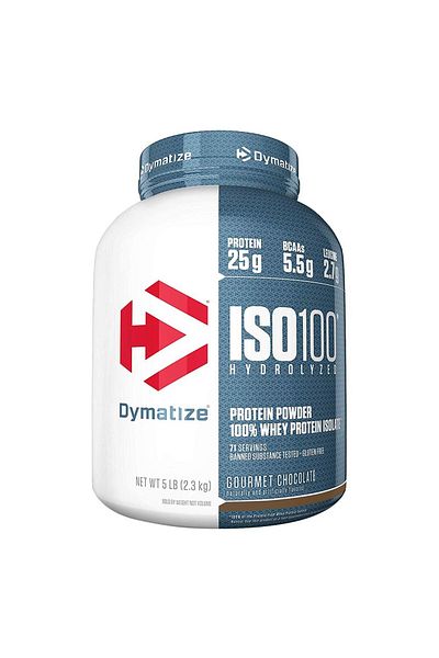 Dymatize ISO 100 Hydrolyzed whey protein isolate, Gourmet Chocolate, 5 LB