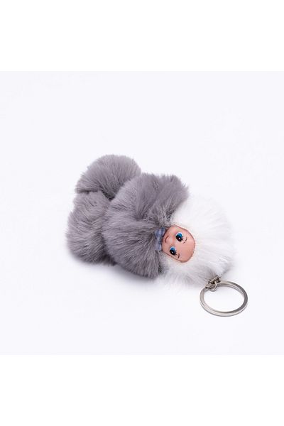 Bimotif Plush baby keychain, gray