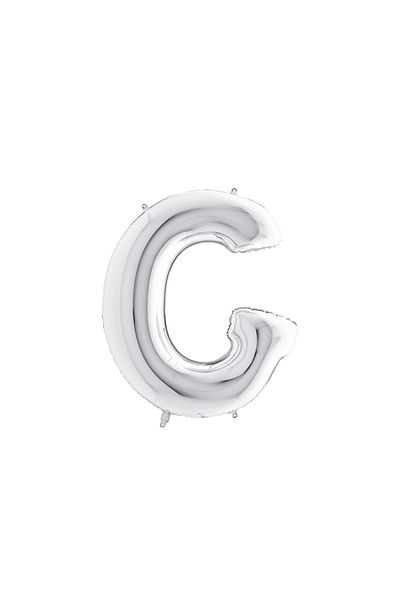 Bimotif G letter shaped silver color foil balloon 40inc 1 piece