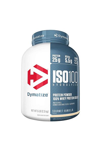 Dymatize ISO 100 هيدرولايز مستخرج البروتين عالي الجودة، فانيليا جورمي، 5 رطل