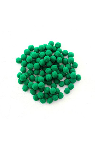 Bimotif Plush Pompom, 1.5 Cm 50 Pieces Dark Green