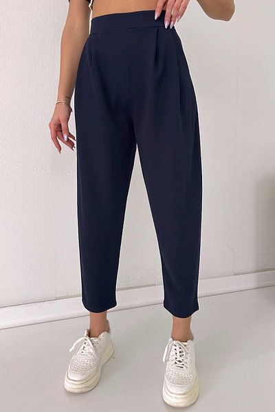 Mine Tan Butik Balloon Pants with Elastic Back - Navy Blue