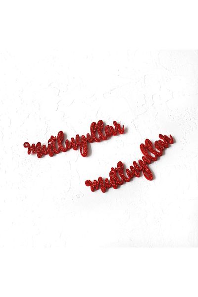 Bimotif Felt Happy New Year, Glitter Red 2 Pieces
