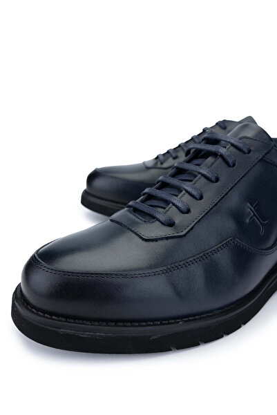 Tamer Tanca Men's Genuine Leather Navy Blue Casual Shoes