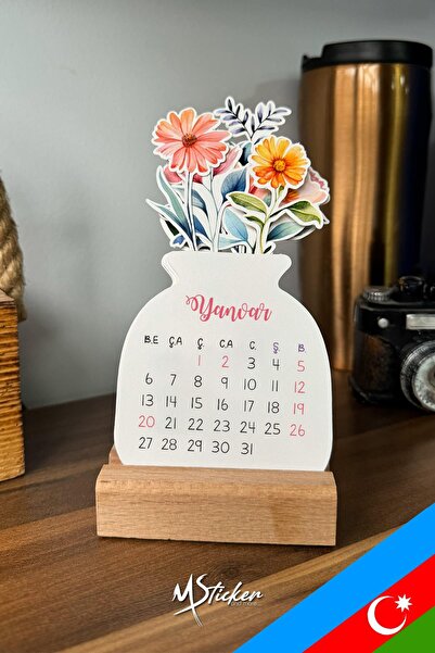MSticker 2025 Taxta Ayaq Çiç?k Dizaynı Mini Xüsusi Dizayn T?qvimi, 2025 T?qvim Xüsusi Naxışlı Xüsusi K?sm? H?