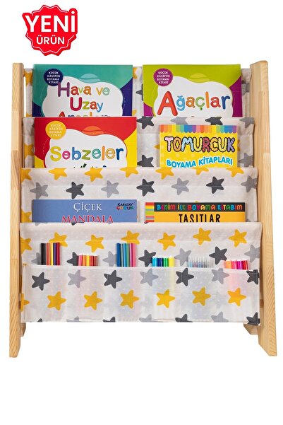 ERKAWOOD Montessori Doğal Ahşap Kitaplık Demonte Çocuk Odası Kreş Anaokulu Eğ...