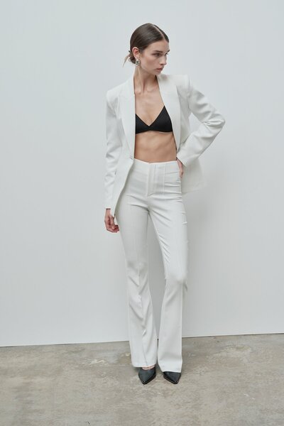 VATKALI Ecru Color Flare Pants