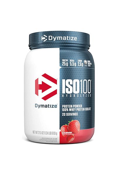 Dymatize ISO 100 Hydrolyzed whey protein isolate, Strawberry, 1.34 LB
