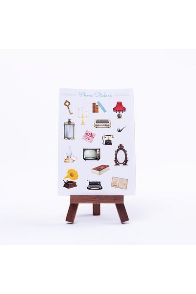 Bimotif Colorful Phone Sticker Set, Vintage 10 Sheets