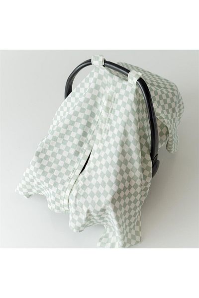 Mama Yoyo Baby&Kids 100% Organic Muslin Stroller Cover Mint Dama