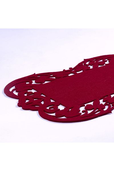 Bimotif Serviciu American De Pâslă Roșie Claret, Floare - 27x44 Cm 1 Buc