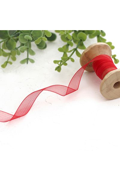 Bimotif Κορδέλα Organza Πρωτοχρονιάτικη, 20 μέτρα Κόκκινη