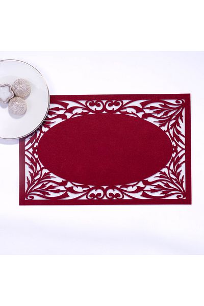 Bimotif Serviciu American Felt Roșu Claret, Filială - 29x45 Cm 1 Buc