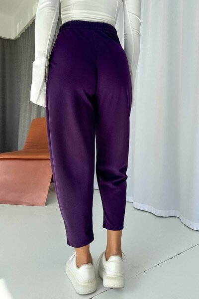 Mine Tan Butik Purple Balloon Trousers - Elastic Back