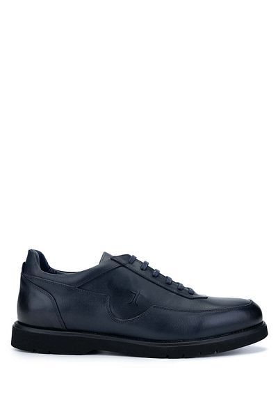 Tamer Tanca Men's Genuine Leather Navy Blue Casual Shoes