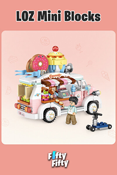 Vagonlife Loz Mini Block Series Food Truck/Food Truck -Lz1738 (582 Pieces) Toy Building Set