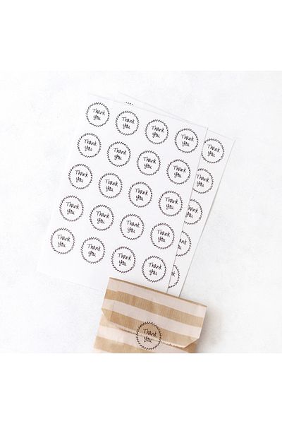 Bimotif Transparent sticker, thank you, 3.2 cm 2 sheets