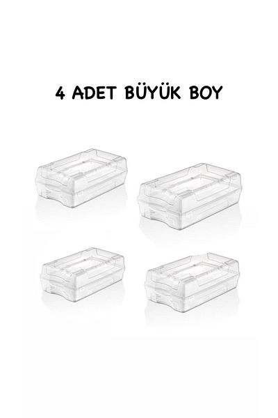 Bayev 4 Pieces Men's Shoes Storage Box Large Size Luggage and Holiday Shoes Shoe Rack Organizer