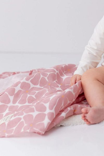 Mama Yoyo Baby&Kids بطانية موسلين عضوية متعددة الأغراض - 120x120 سم زهور زهور