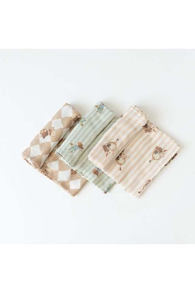 Mama Yoyo Baby&Kids Organic Muslin Blanket - Multi-Purpose, Mouse Pattern
