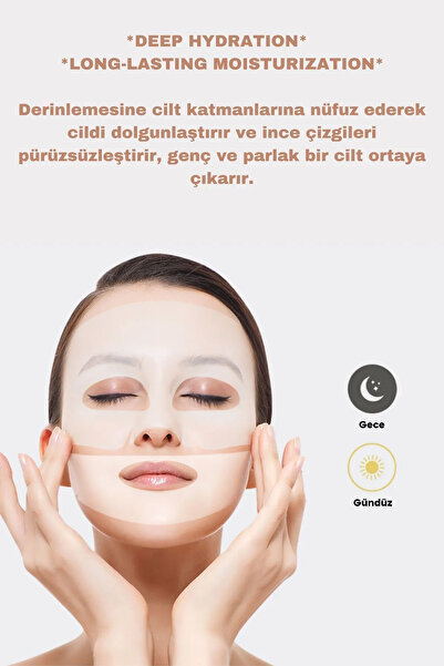 Pastelya 5 Adet Şerffaflaşan Maske Doğal Kolajen Cilt Maskesi Kore Maskesi