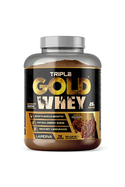 Laperva Triple Gold Whey, Crunchy Chocolate, 5 Lb,contains Real Pieces, Recovery & Endurance.