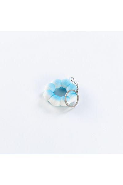 Bimotif Blue Colored Silicone Fluffy Keychain