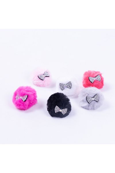 Bimotif Pompom hair cap with rhinestones, red