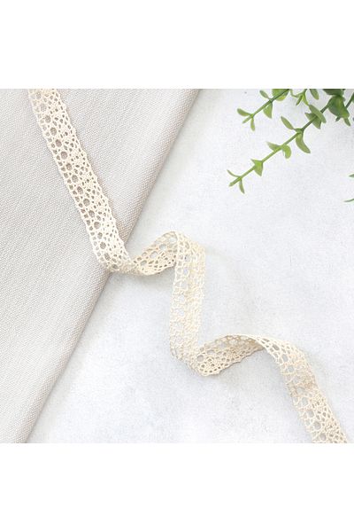 Bimotif Κρεμ βαμβακερή κορδέλα δαντέλας, 1,7 cm 5 μέτρα