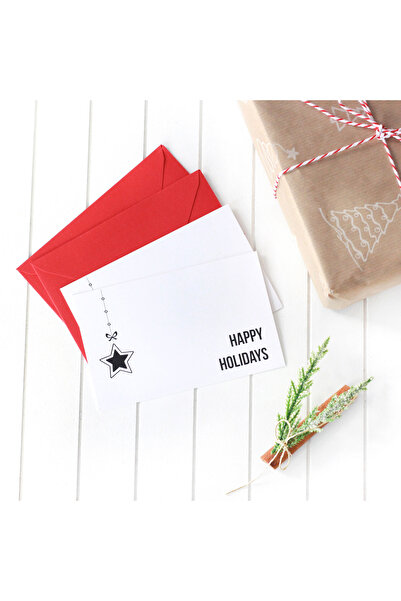 Bimotif Yılbaşı Zarflı Kart Seti, Happy Holidays 2 Adet