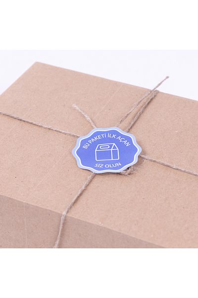 Bimotif Round Blue Sticker - Be Your First Opener Written, 6 cm 12 Pieces