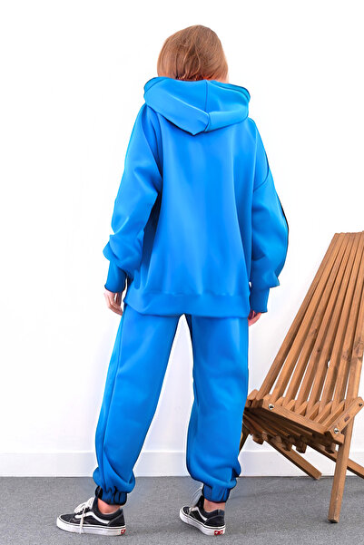 CMZ COLLECTİON Erkek 3 İplik Oversize Kalın Kışlık Unisex Baskısız Jogger Eşofman Takımı