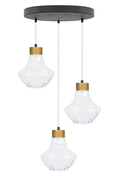 MINIMAL ETICARET VE BILGI TEKNOLOJILERI Prestige Gold Plafonyer Cam Avize