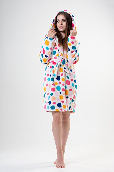 VİENETTA Rochie Welsoft pentru femei - albă, cu glugă C1T1N1O202