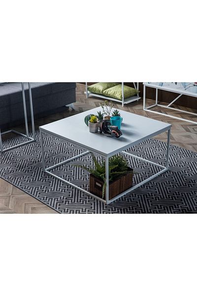 Home Canvas Zen Square Coffee table Center table for living room study room White