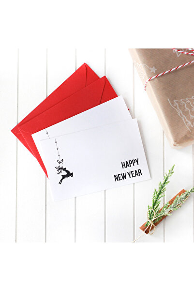 Bimotif Yılbaşı Zarflı Kart Seti, Happy New Year 2 Adet