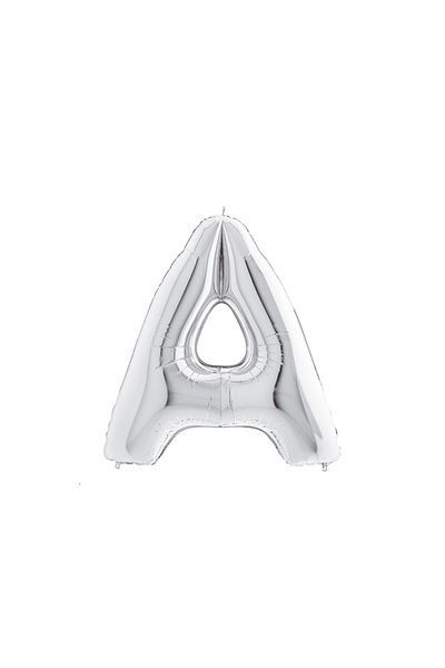 Bimotif letter A-shaped silver color foil balloon 40inc 1 piece