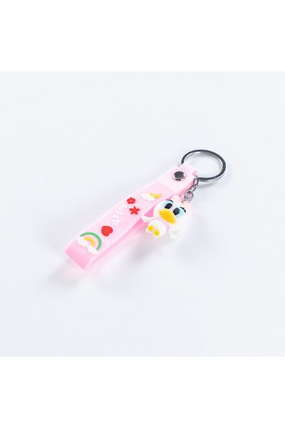 Bimotif Mickey Girl Mouse Pink 3D Mini Silicone Keychain