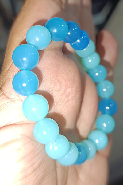 TAŞÇIZADE Blue Chalcedony Stone 10 mm Natural Natural Stone Bracelet