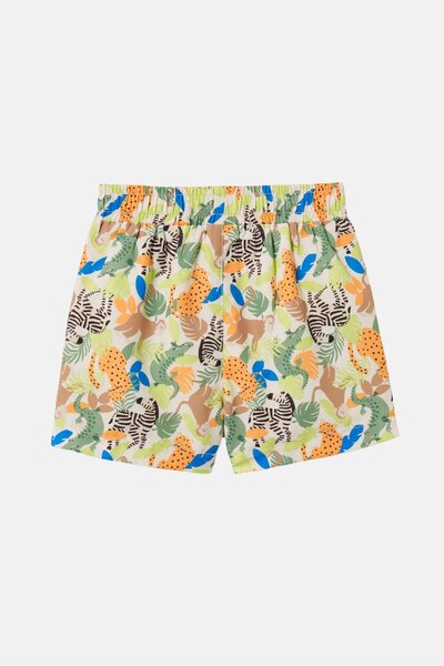 Tchibo Kids Boy Animal Print Shorts, Green Combo